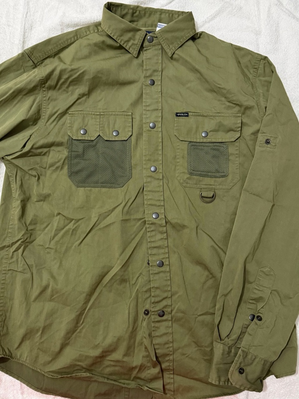 Men's Polo Olive Green Field Shirt Jacket